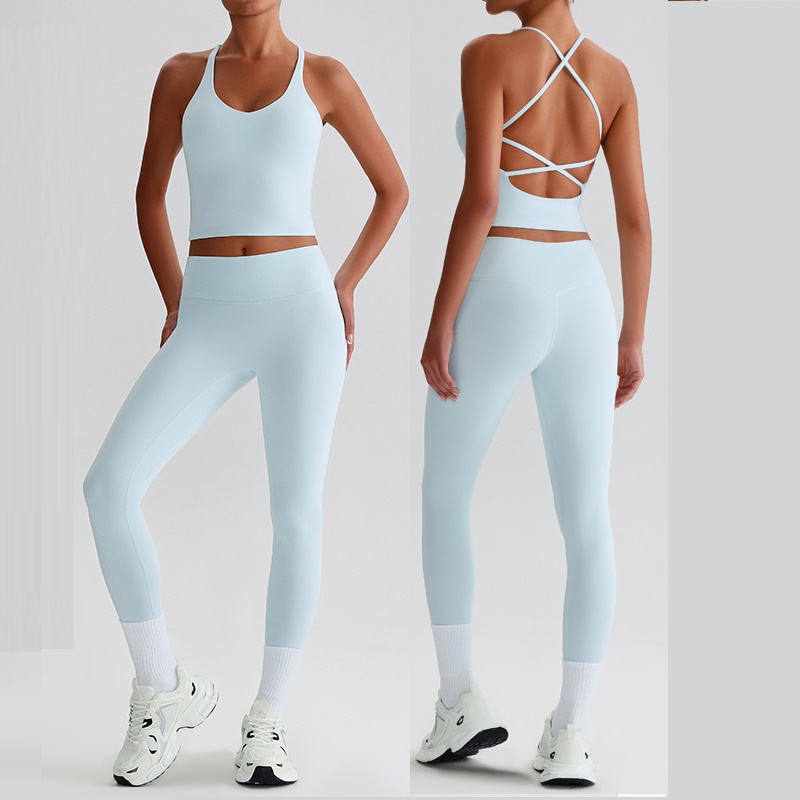 Yoga Fitness Jacket - Set Yoga Gym Warna Solid Legging