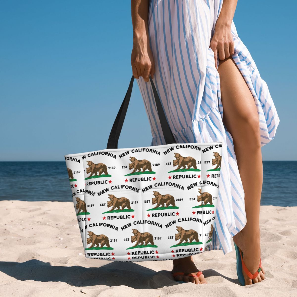 Yoga Fitness California - Tas Tote Pantai New California Republic