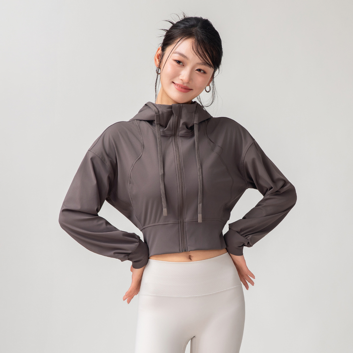 Yoga & Fitness With Denise - Atasan Yoga Olahraga Wanita Warna Solid
