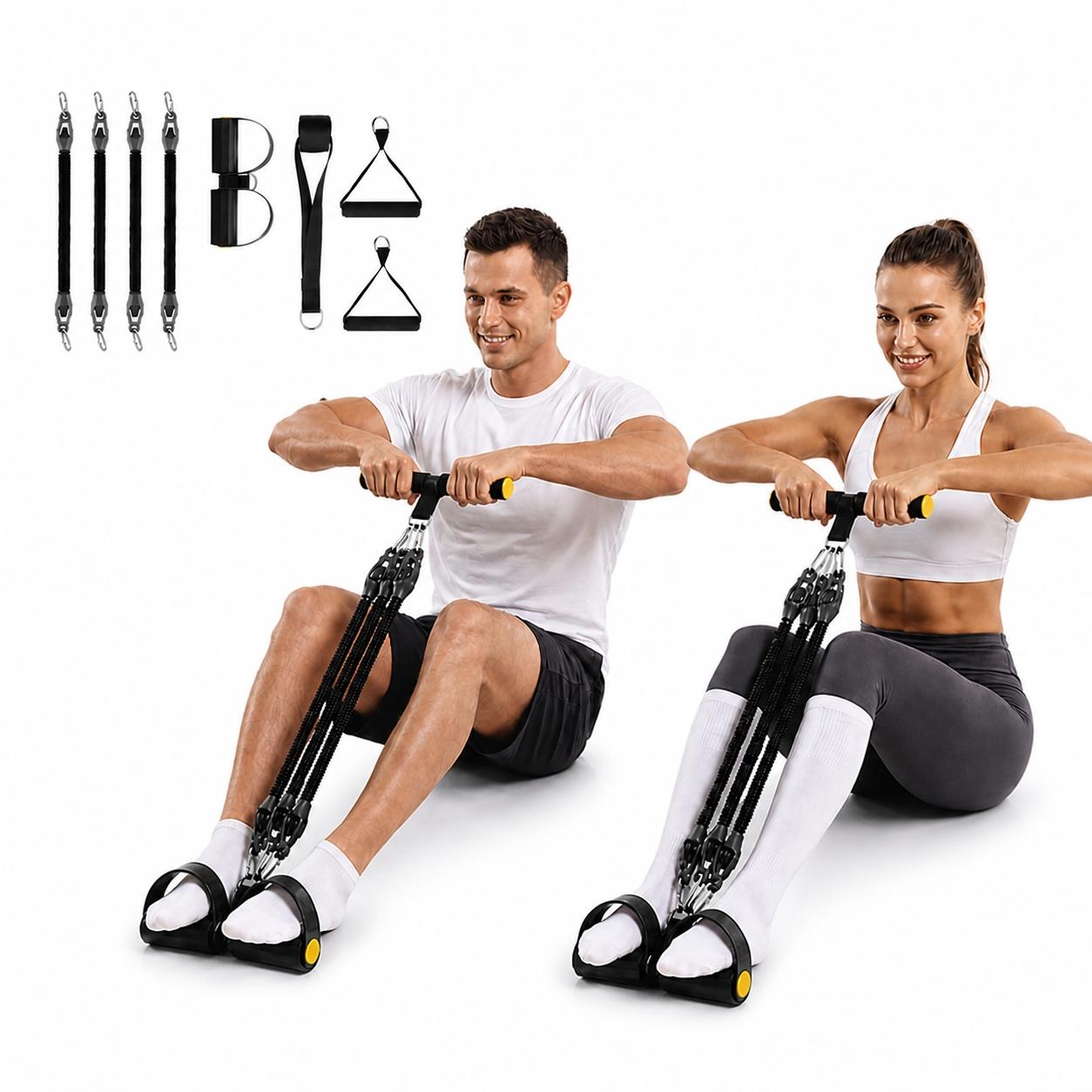 Yoga Pedal Puller Fitness Equipment - Pita Resistensi Pedal Kaki 4 Tabung