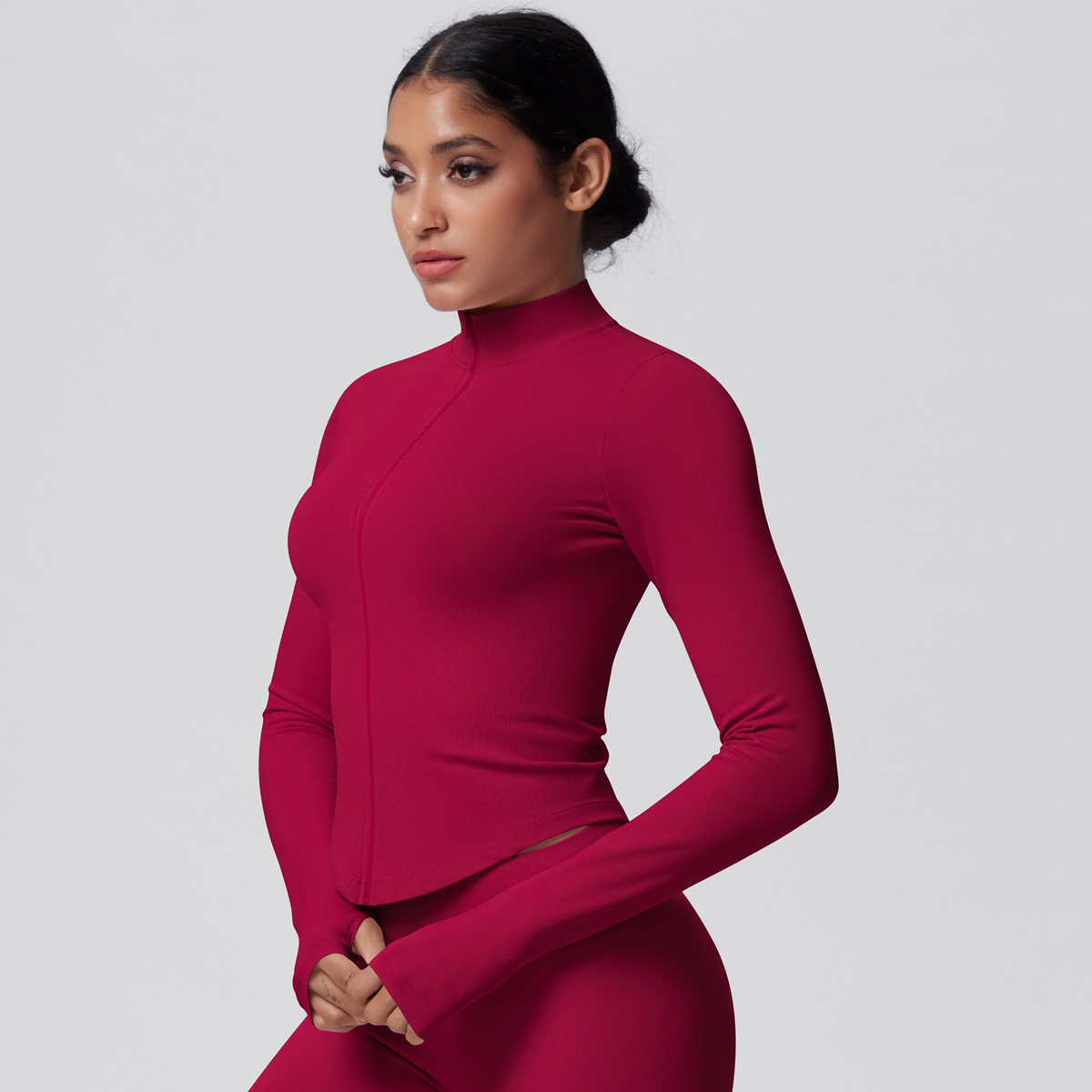 Yoga Fitness Jacket - Atasan Olahraga Yoga Lengan Panjang Resleting