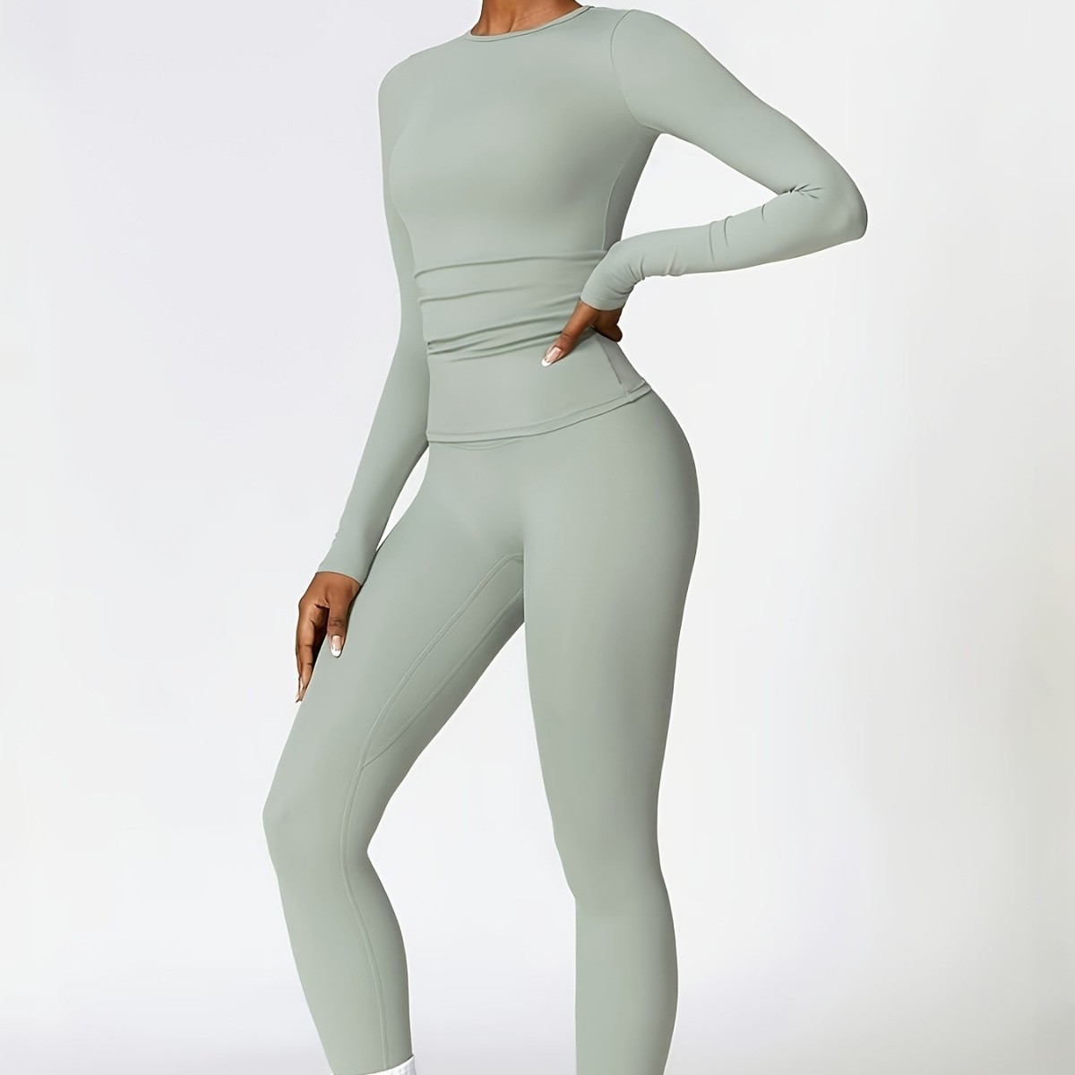 Setelan yoga ketat lengan panj - Yoga & Fitness With Denise ulasan dan harga