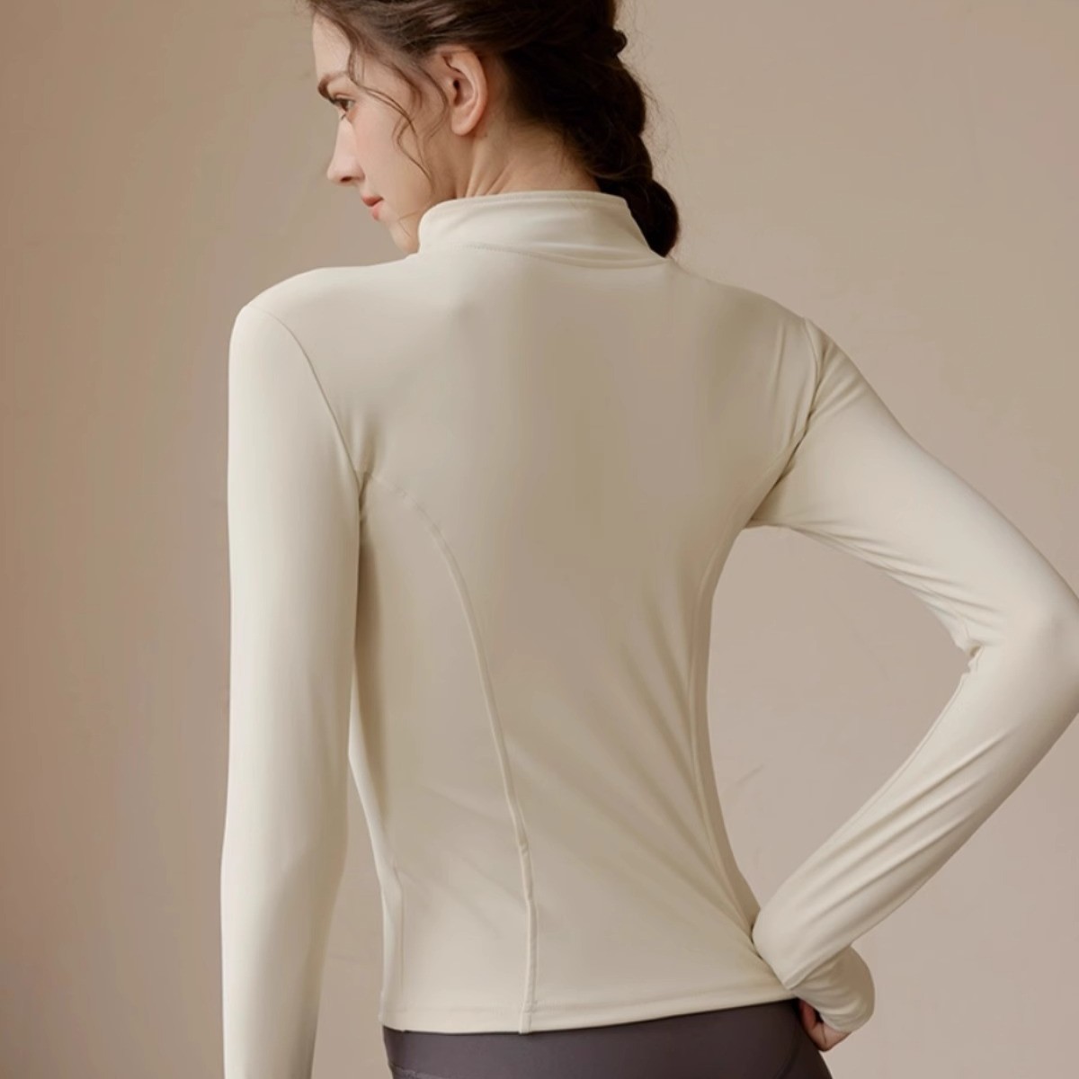 Atasan Kerah Tegak Beludru unt - Yoga Fitness Jacket ulasan dan harga