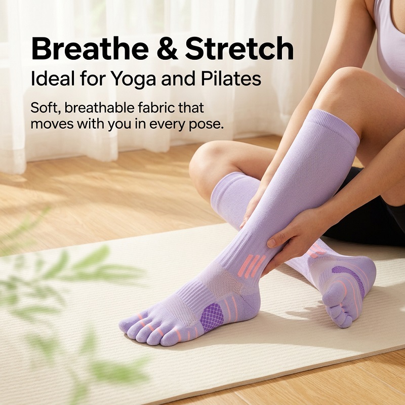 1/6 Pasang Kaus Kaki Panjang W - Yoga & Fitness With Denise ulasan dan harga