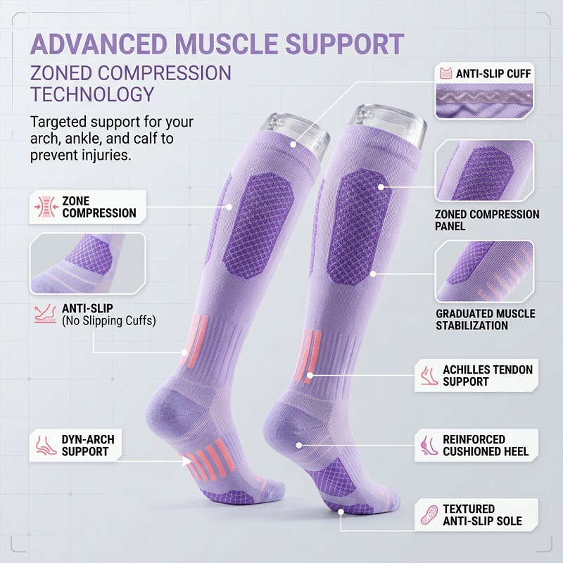 1/6 Pasang Kaus Kaki Panjang W - Yoga & Fitness With Denise ulasan dan harga