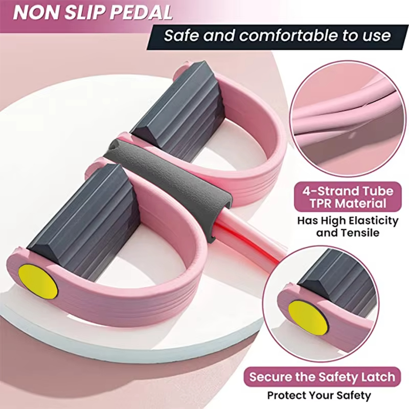 Resistance Band 4-Tube Yoga Pe - Yoga Pedal Puller Fitness Equipment ulasan dan harga