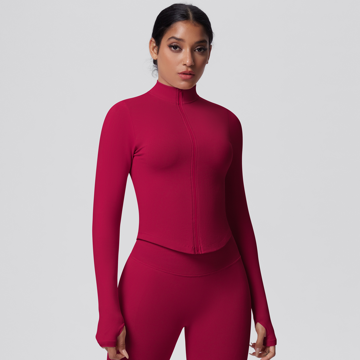 Atasan Olahraga Yoga Lengan Pa - Yoga Fitness Jacket ulasan dan harga