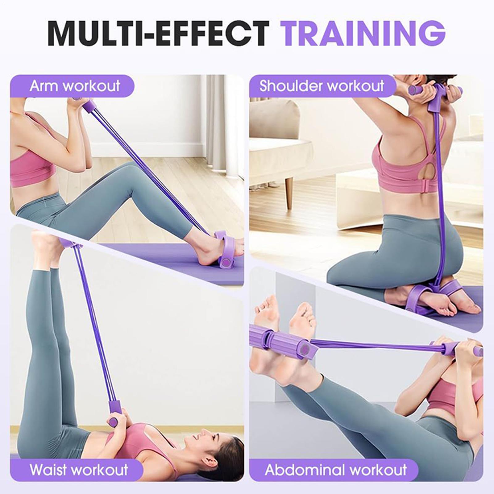 Resistance Band 4-Tube Yoga Pe - Yoga Pedal Puller Fitness Equipment ulasan dan harga