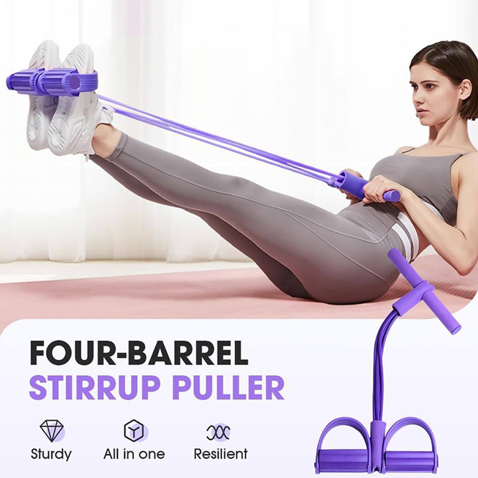 Resistance Band 4-Tube Yoga Pe - Yoga Pedal Puller Fitness Equipment ulasan dan harga